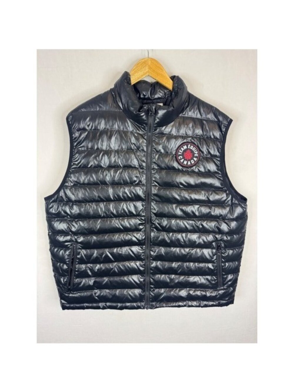 Hudson's Bay Team Canada Olympic Down Puffer Vest Mens XXL Black Full Zip